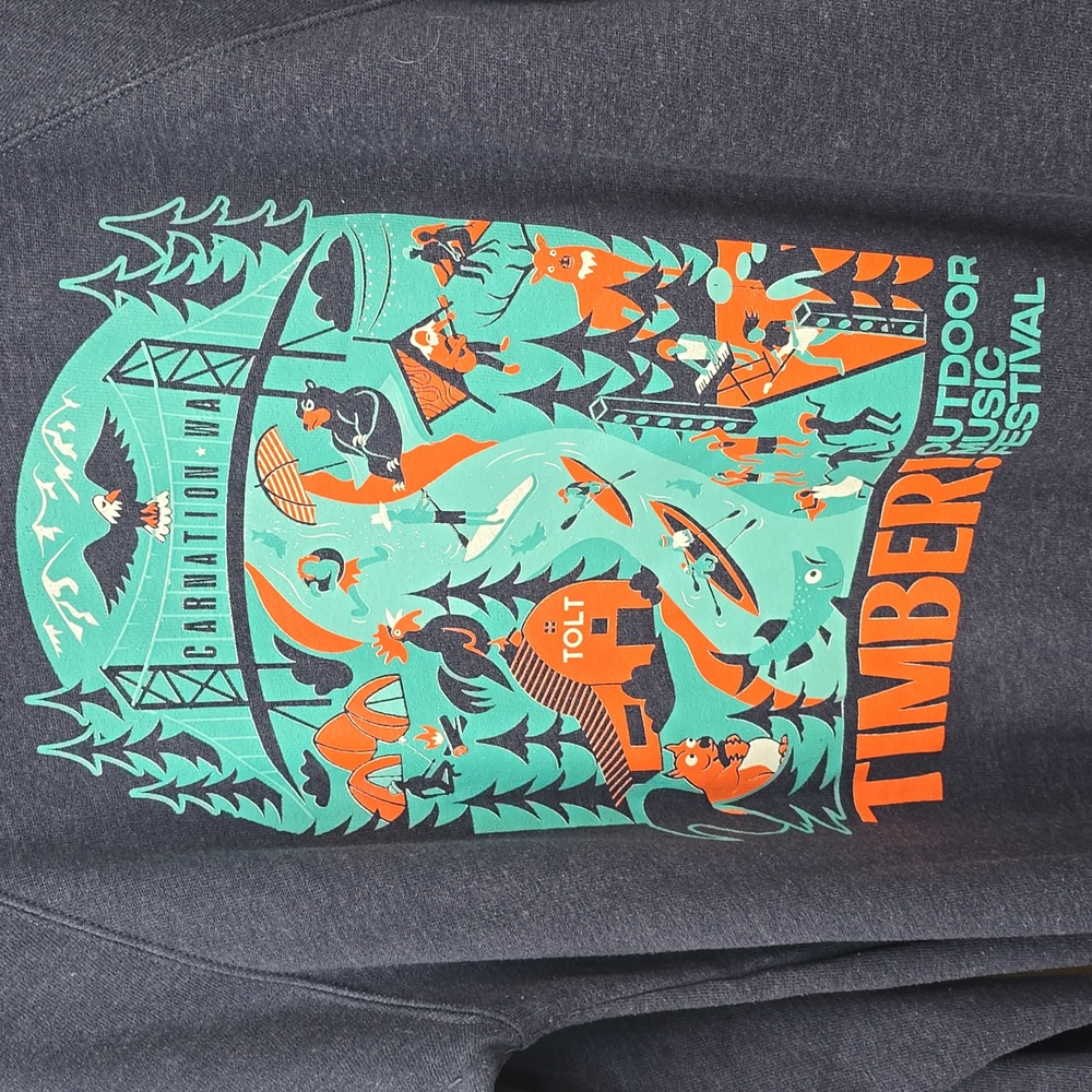 Music Festival Blue Crewneck Sweatshirt Large - Picture 3 of 6